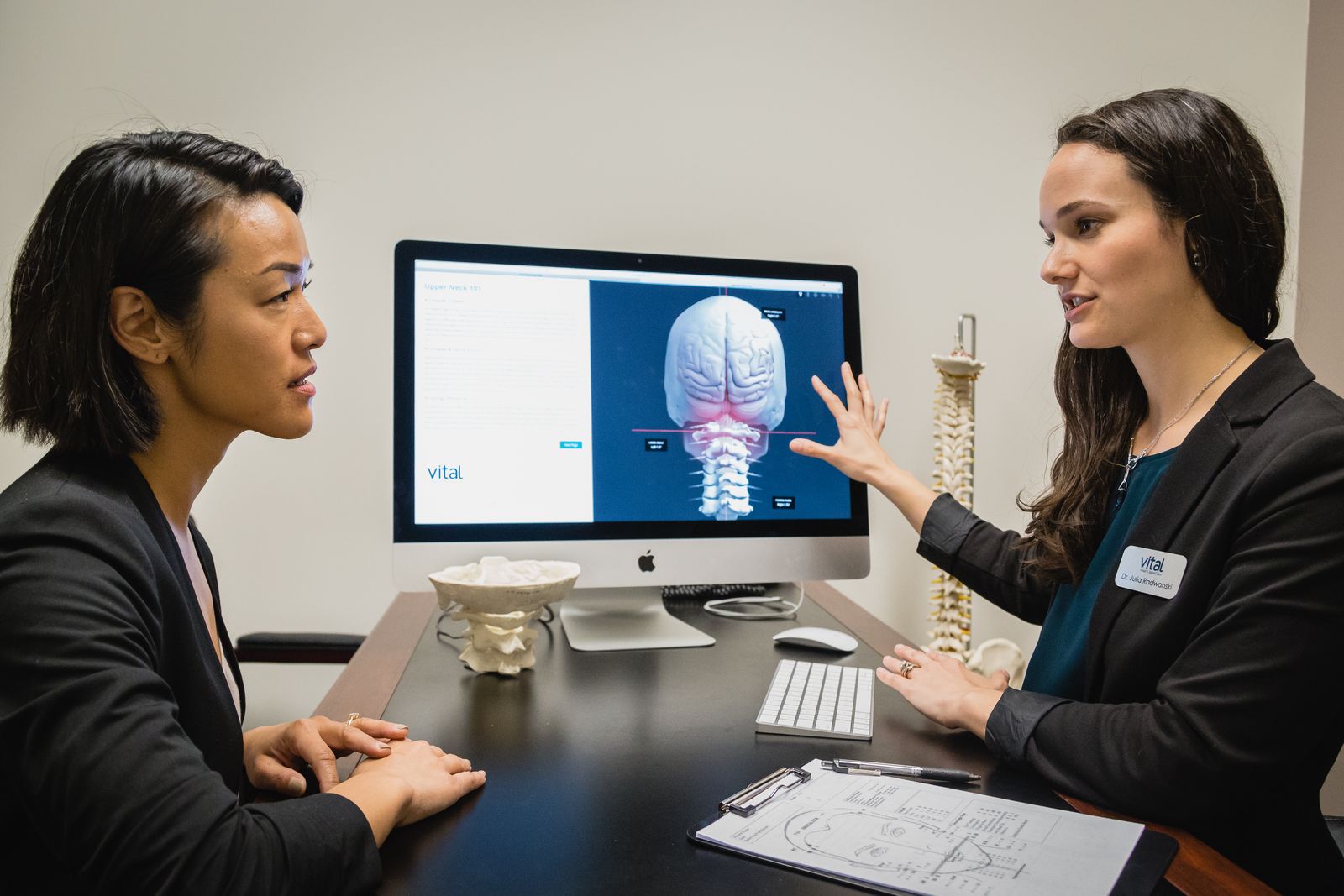 The front desk at Vital Brain & Spine